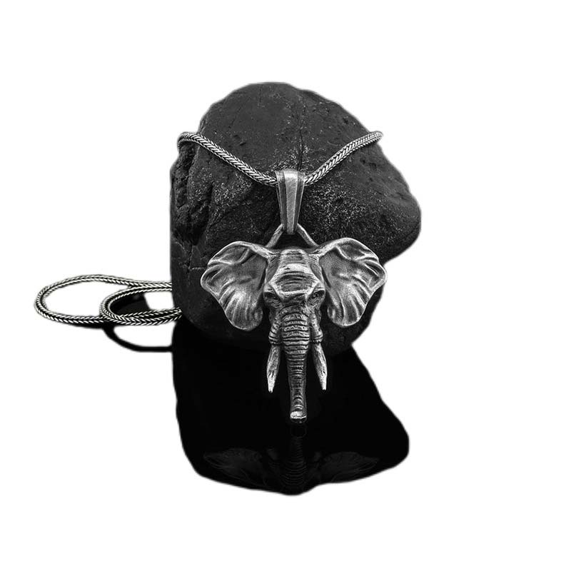 KarmaRipple's Elephant Pewter Titanium Steel Strength Pendant Necklace p8