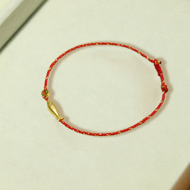 KarmaRipple's 14K Gold Plated Koi Fish Fortune Wealth Woven Bracelet p1