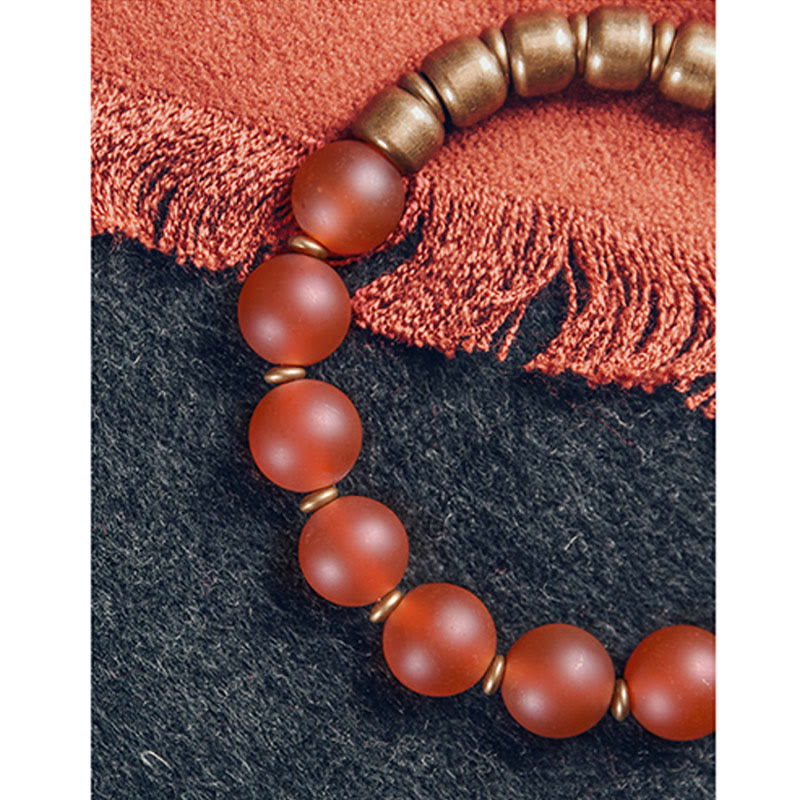 KarmaRipple's Tibetan Red Agate Green Agate Bronze Confidence Fortune Bracelet p7