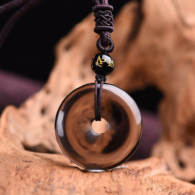 KarmaRipple's Tibetan Obsidian Protection Pendant p2