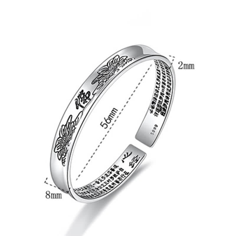 KarmaRipple's Heart Sutra Mantra Lotus Peace Bronze Cuff Bracelet Bangle p9